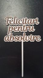 Topper din MDF alb- Felicitari pentru absolvire