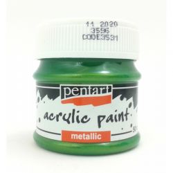  Vopsea acrilica metalizata, pentart, 50 ml - verde