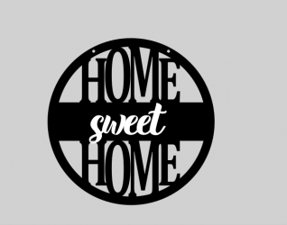 Decor perete HOME SWEET HOME 39cm