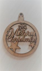 Glob de 9cm din MDF - Merry Christmas