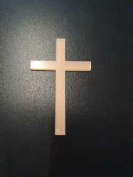 Cruce din plexi auriu 10cm inaltime
